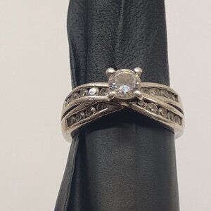 925 sterling silver CZ Engagement Wedding Promise Ring